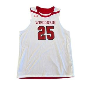 Under Armour Red and White Wisconsin Jersey